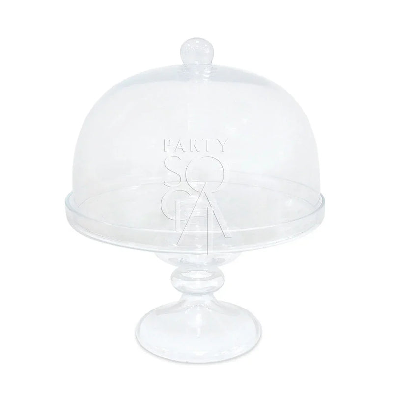 Cake Stand - Clear Simple Glass & Cover