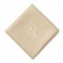 A square caramel cream linen napkin displayed diagonally on a clean white background.
