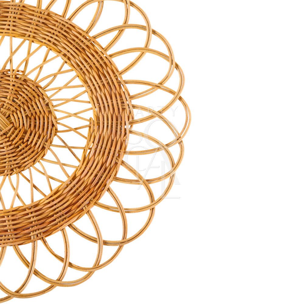 Charger Plate-Rattan Wire, featuring a close-up of a woven wicker pattern, ideal for enhancing rustic or boho-themed events with natural warmth.