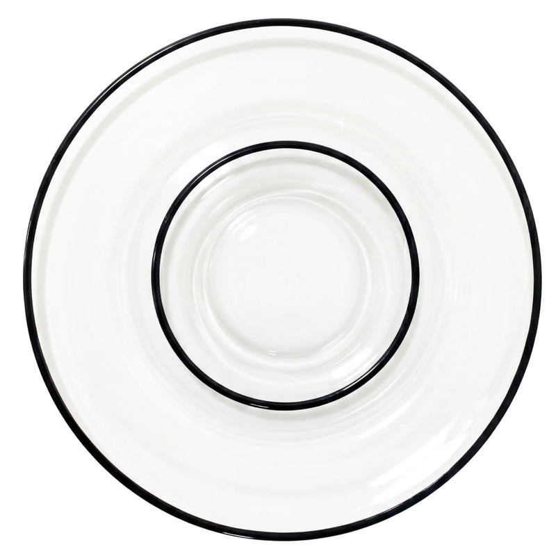 Clear Plate W/Black Rim Collection