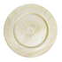 CHARGER PLATE- CLEAR RADIAL GOLD with a modern white and gold circular pattern, ideal for luxurious table settings, measuring 33 cm in diameter.