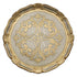 Florentine Antique charger plate featuring a gold and white design, ideal for elegant table settings at events or special occasions.