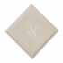 A square beige linen napkin displayed diagonally on a clean white background.