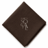 A square coffee brown linen napkin displayed diagonally on a clean white background.

