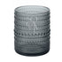 Grey Vintage Pearl Tumbler with hobnail texture, ideal for elegant tablescapes at weddings or parties. Smoked glass design adds a refined touch.