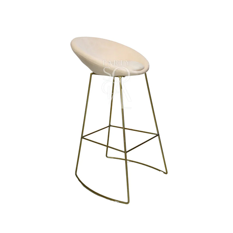 Cream and Gold Base Bar Stool
