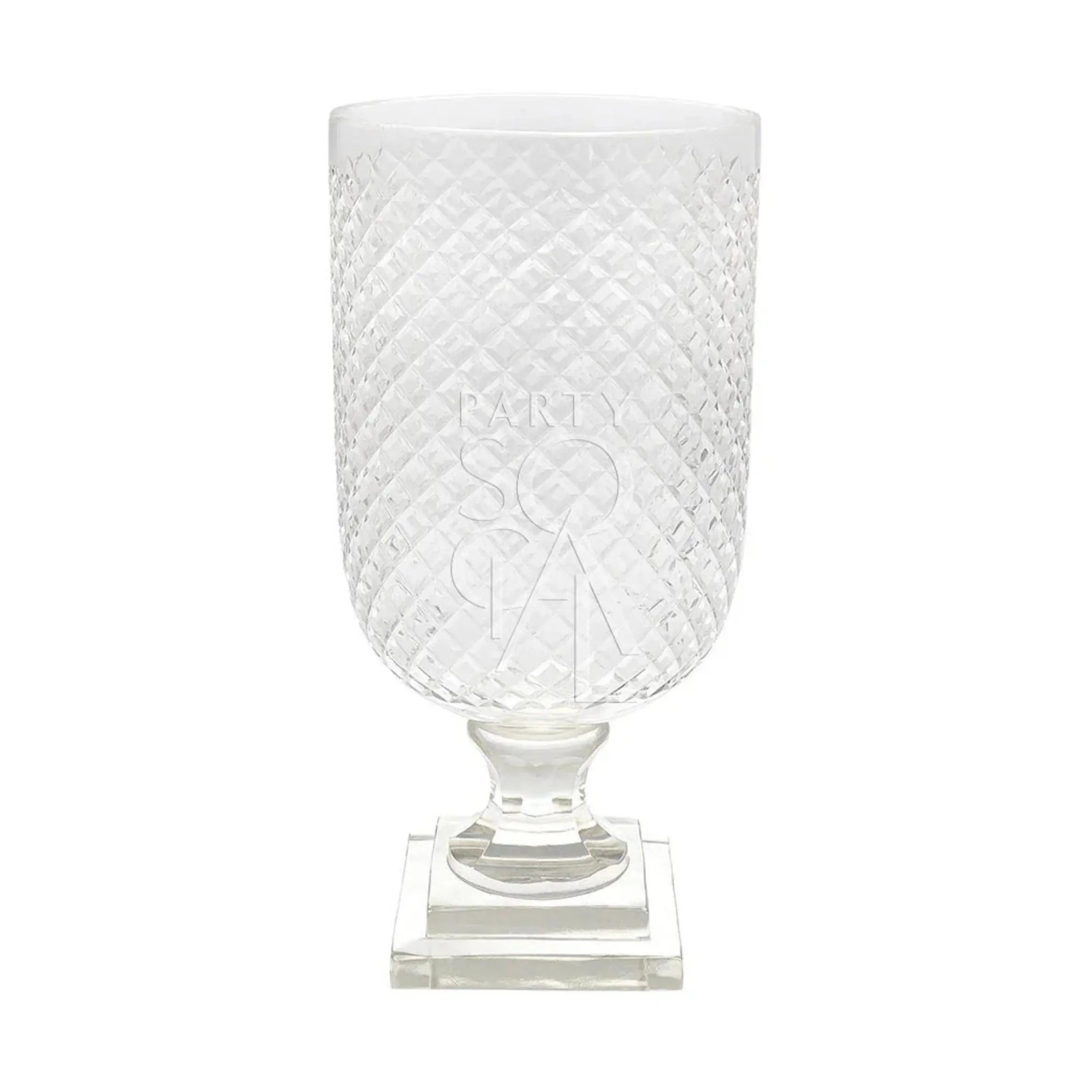 Crystal Cut Vases on a table, featuring elegant floral arrangements as a centerpiece, showcasing their classic design suitable for enhancing party and event decor.