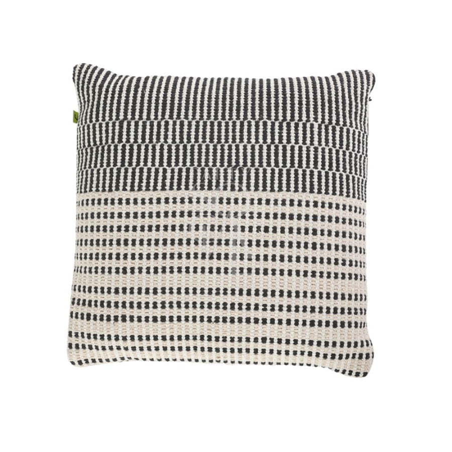 CUSHION BOHO COVER in black and white pattern, crafted from premium satin fabric, ideal for enhancing event decor with style and comfort.