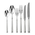 Silver Lined Cutlery Collection: Six stainless-steel pieces including teaspoons, tablespoons, salad and dinner forks, butter and dinner knives, ideal for elegant events and celebrations.