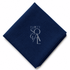 A square Dark Blue linen napkin displayed diagonally on a clean white background.
