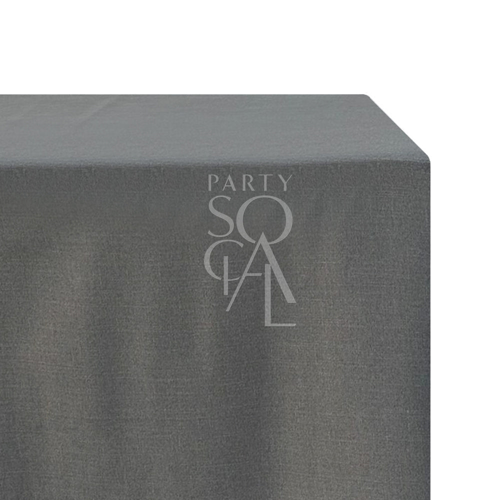 RECTANGULAR TABLECLOTH LINEN BLEND featuring a subtle logo, ideal for special occasions from Party Social&