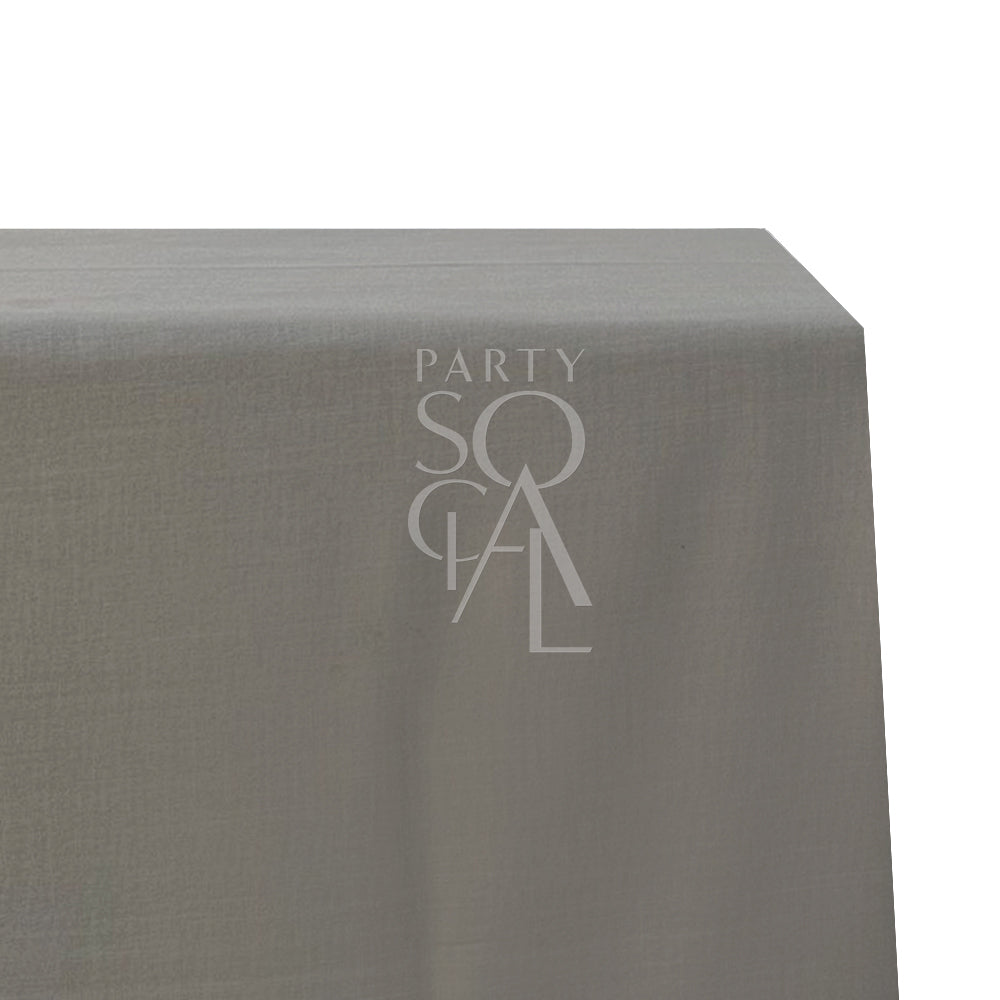 RECTANGULAR TABLECLOTH COTTON LINEN on a table, featuring a premium design ideal for special events and occasions, offered by Party Social.