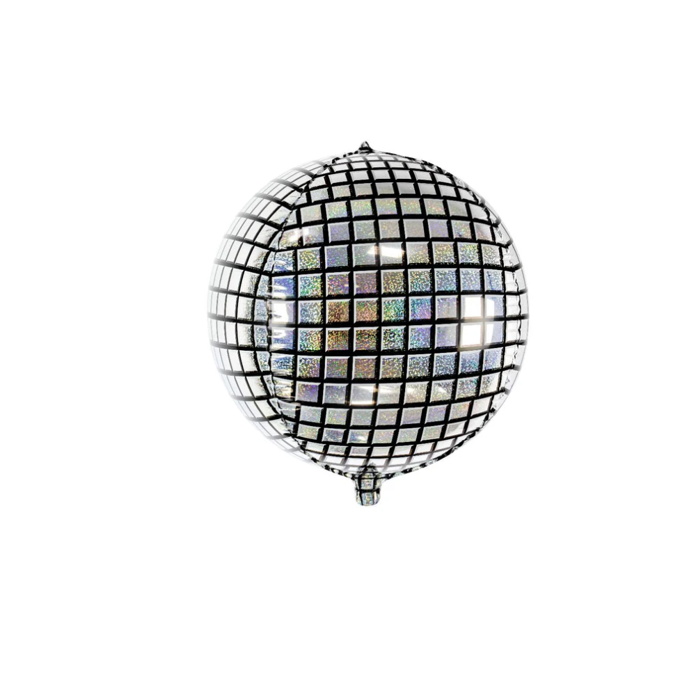 Round 4D Disco Foil Balloon, pack of 5, perfect for party decorations and balloon arches.