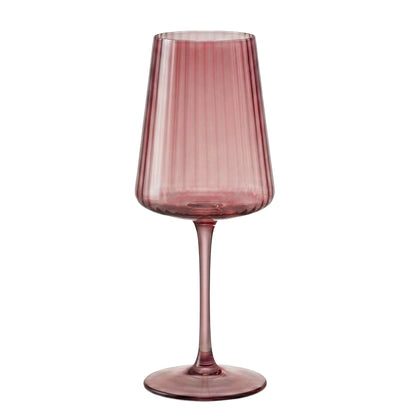 Dusty Rose Lined Glassware Collection