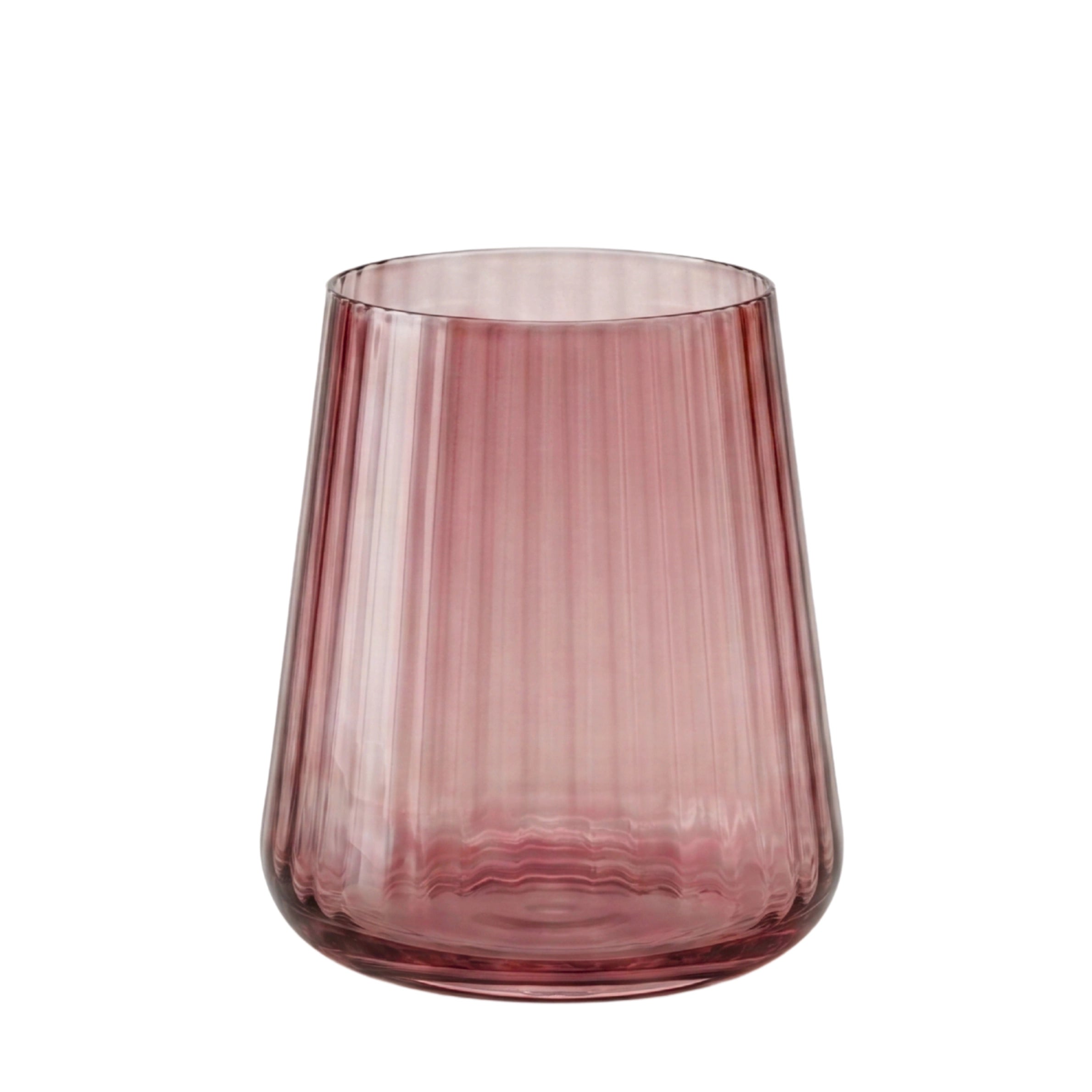 Dusty Rose Lined Glassware Collection