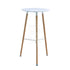 EAMES REPLICA COCKTAIL TABLE with a white round top and wooden legs, ideal for events, available for rent or purchase from Party Social.