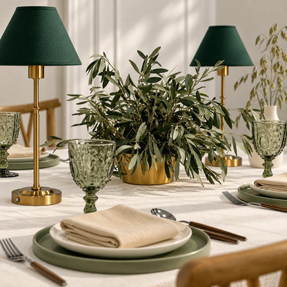 Serene Green Dinner Table Setup