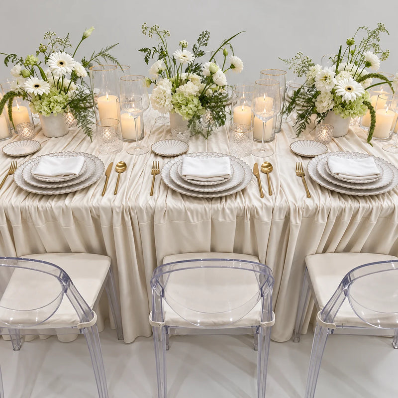 Classic Cream Dinner Table Setup