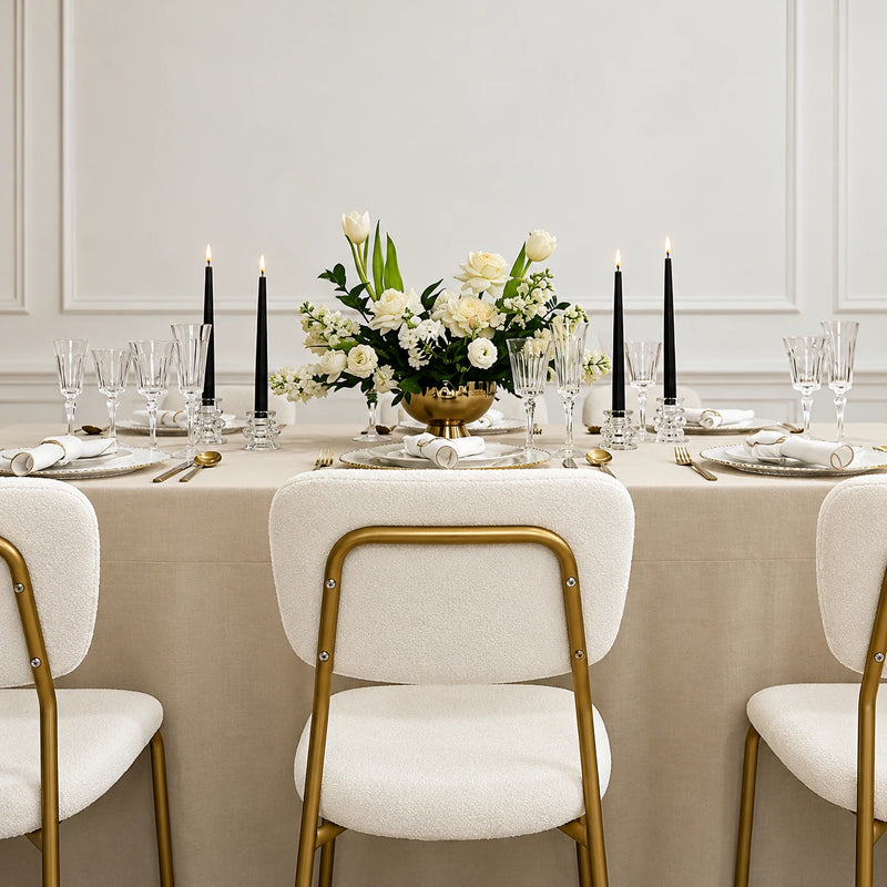 Sand Elegance Dinner Table Setup