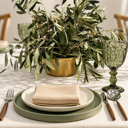 Serene Green Dinner Table Setup