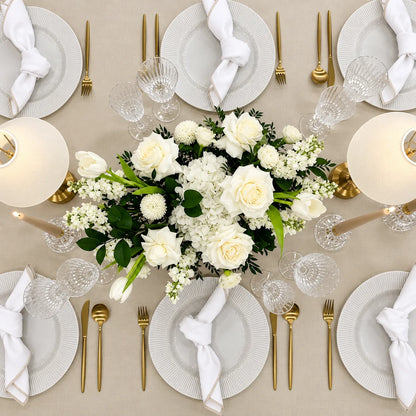 Sand Elegance Dinner Table Setup