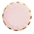 Everyday Blush Dinner Plate- 8 Per Package, featuring a pink and gold design, ideal for stylish baby showers or birthdays. Pairs with matching tableware from Party Social.