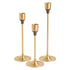 Gold Slim Candle Holder Set of 3 in matte-gold finish, featuring varying heights perfect for enhancing rustic or premium event settings, suitable for taper or pillar candles.