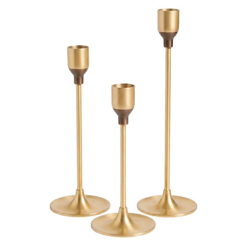 Gold Slim Candle Holder Set of 3