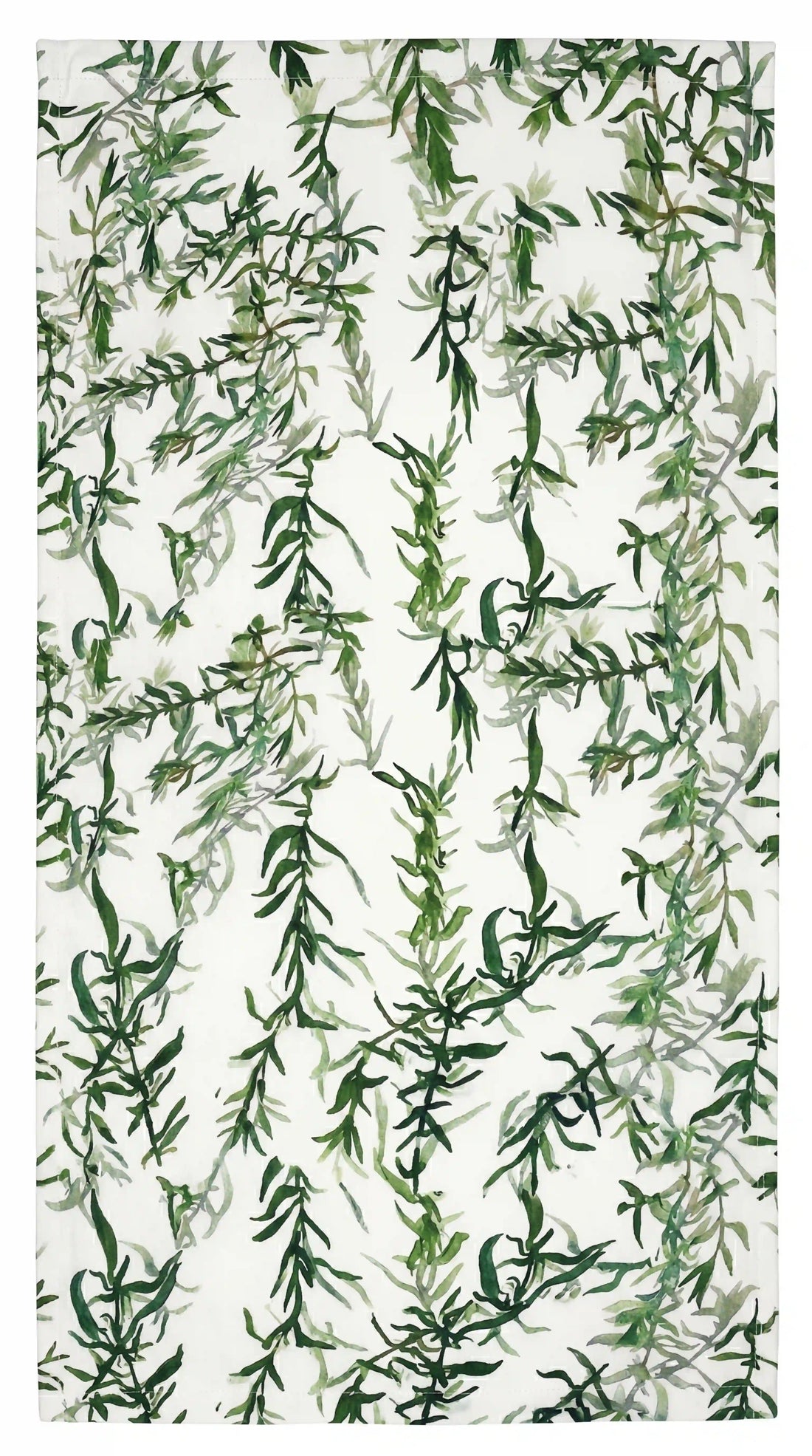 Pattern of green leaves on a white background