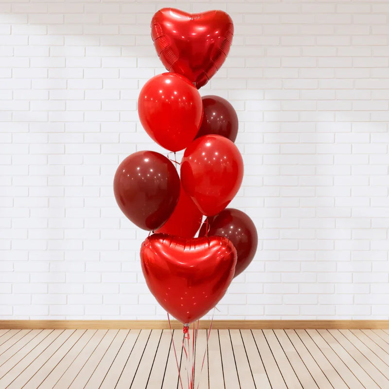 Valentine's Heart Helium Balloon Bouquet