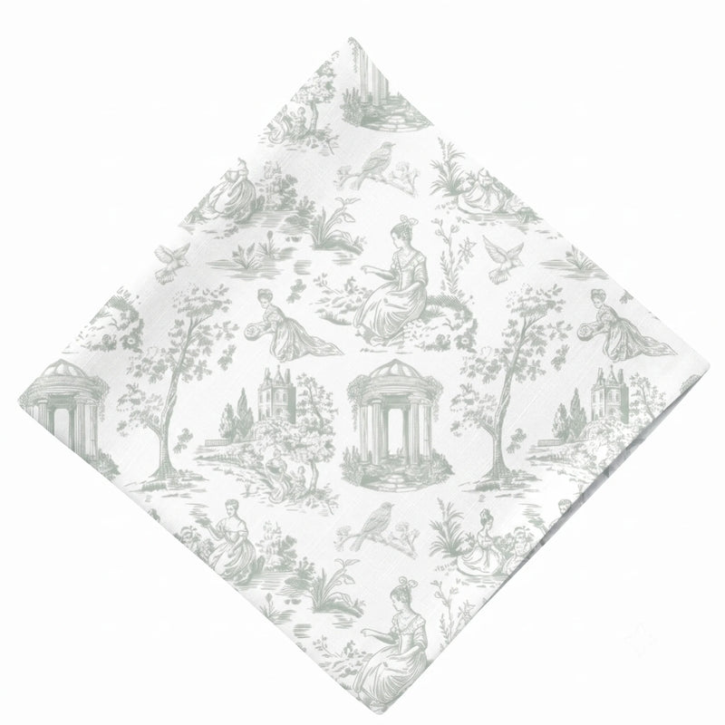 Sage Green Toile Napkin