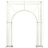 Geometric Metal Backdrop Arch with a freestanding design, featuring parallel metal bars forming rectangular and triangular patterns. Ideal for event entryways or backdrops.