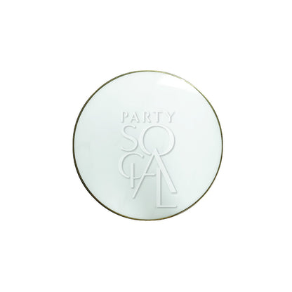 GOLD COCKTAIL TABLES: A versatile cocktail table with a gold base and marble-finished fiber top, ideal for various events and occasions.