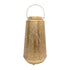 Vintage Gold Lantern with decorative holes, ideal for candle lighting, 35cm tall, suitable for party and event settings.