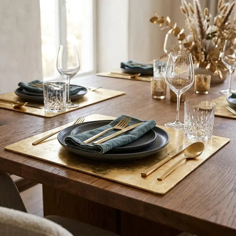 Gold Leaf Lacquer Placemat - 1 Each