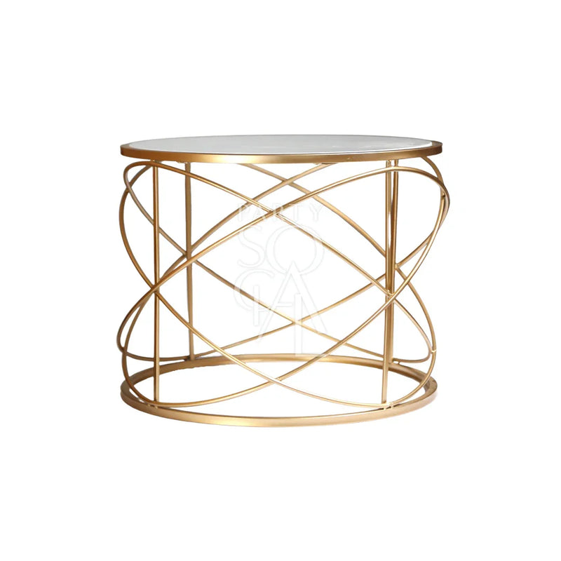 Gold Wire with Marble Top Coffee Table