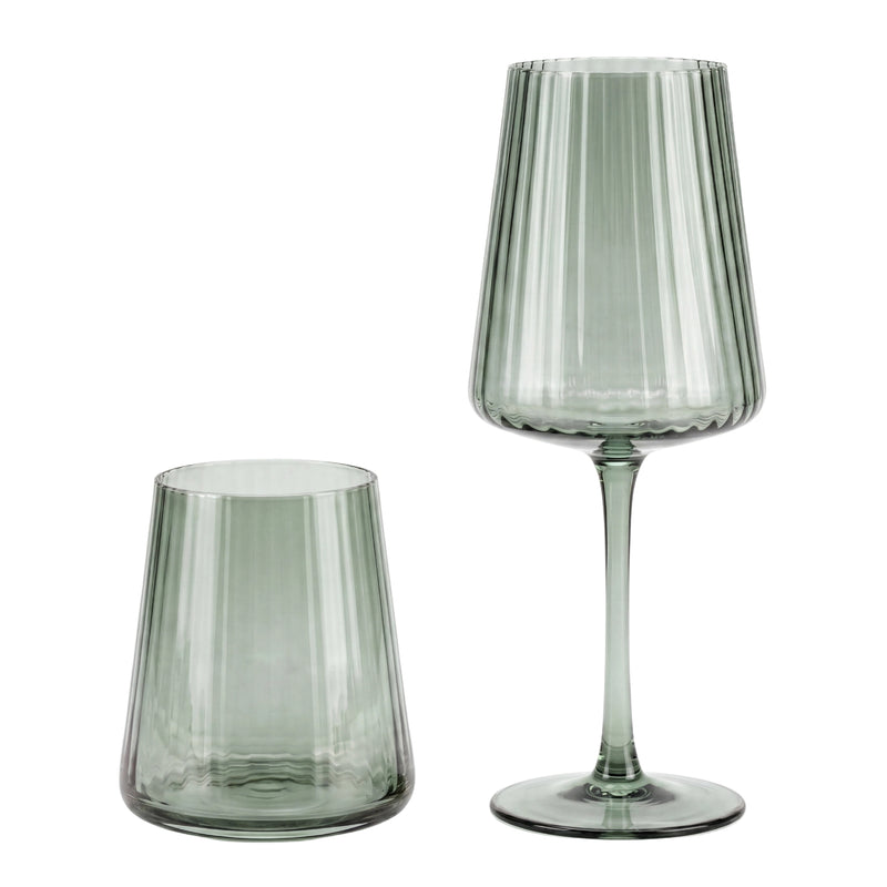 Green Lined Glassware Collection