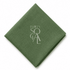 A square Green linen napkin displayed diagonally on a clean white background.

