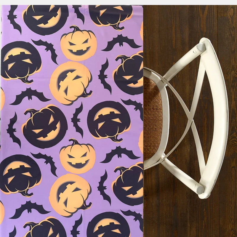 Pumpkin Ghost Bat Polyester Tablecloth