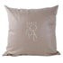 CUSHION COVER LINEN BLEND featuring a subtle logo, showcasing a detailed fabric texture, ideal for adding elegance to party and event settings.