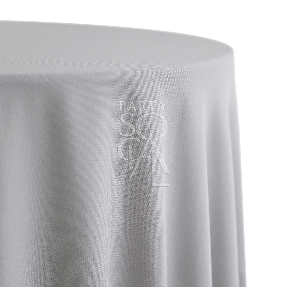 Round tablecloth in premium cotton linen featuring a logo, ideal for special occasions and events.