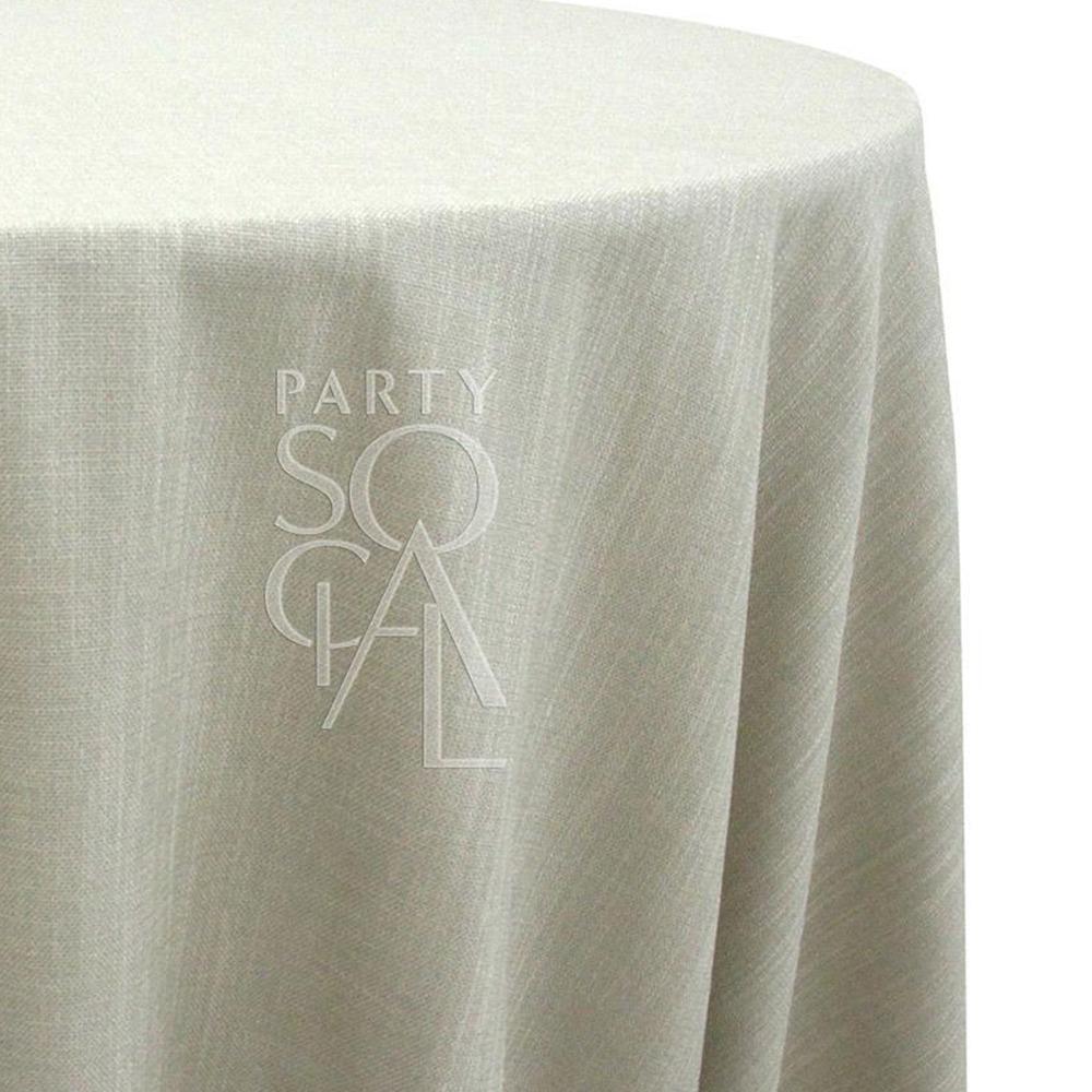 Round Tablecloth Linen Blend featuring a subtle logo, ideal for special occasions, from Party Social&