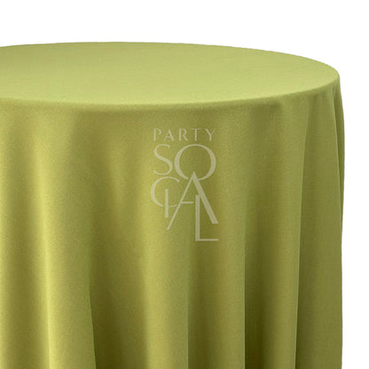 Round cotton linen tablecloth, perfect for special occasions, showcasing a premium design suitable for any event decor.