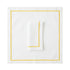 Green Lined Pure Linen Dinner Napkin - Set of 2, featuring crisp white linen with vibrant yellow-gold border, perfect for elegant dining and events.