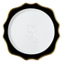 CHARGER PLATE - LOTUS: A round modern white plate with a gold border, ideal for luxurious table settings, perfect for events and special occasions.