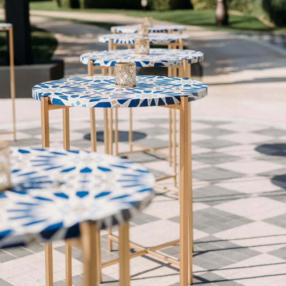 Metal Legs w/ Tabletop Cocktail Table showcasing industrial-chic design, ideal for events, combining rustic charm with modern minimalism, available at Party Social.