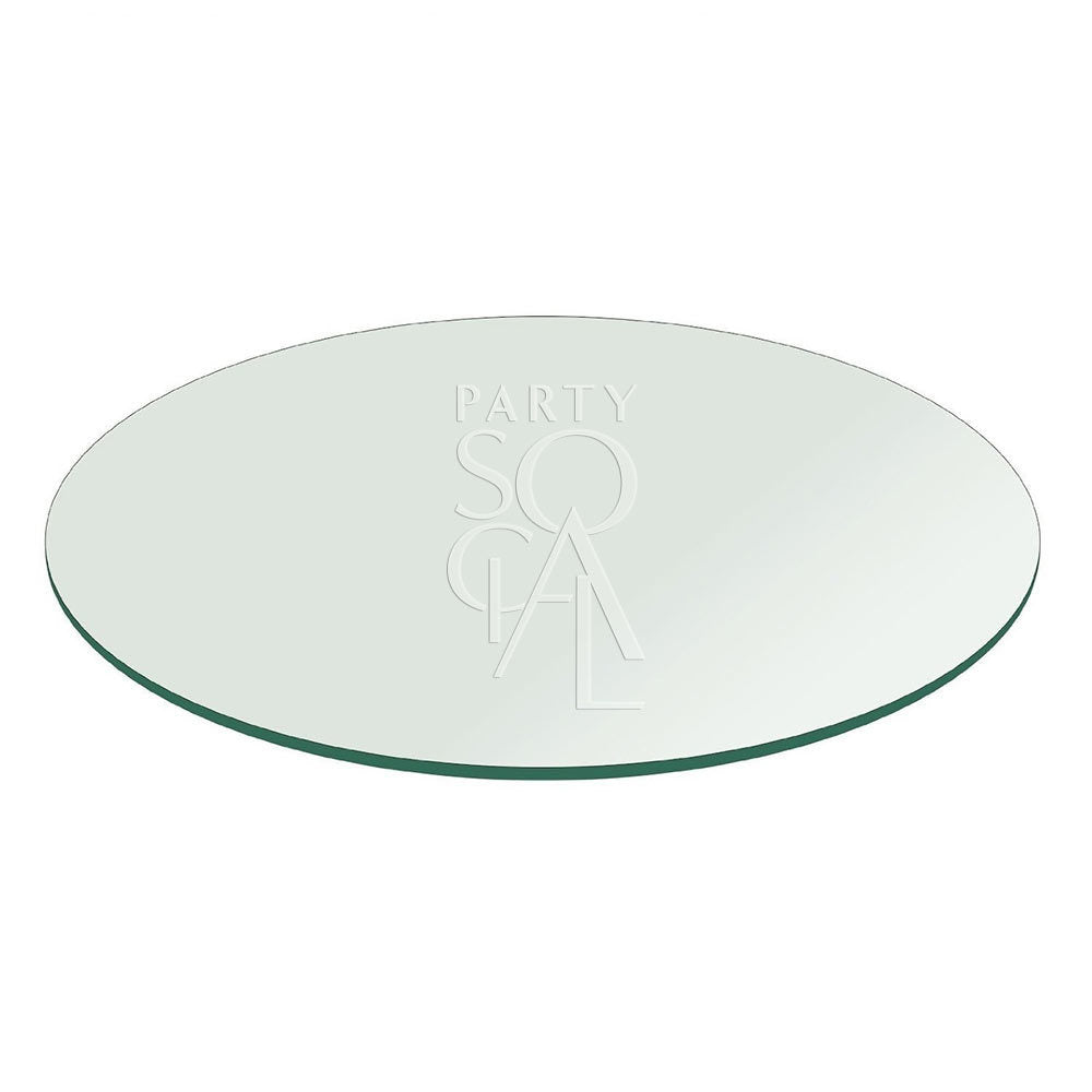 Mirror Centerpiece Round featuring a logo, suitable for elegant event decor. Ideal for round banquet tables at weddings and corporate gatherings.