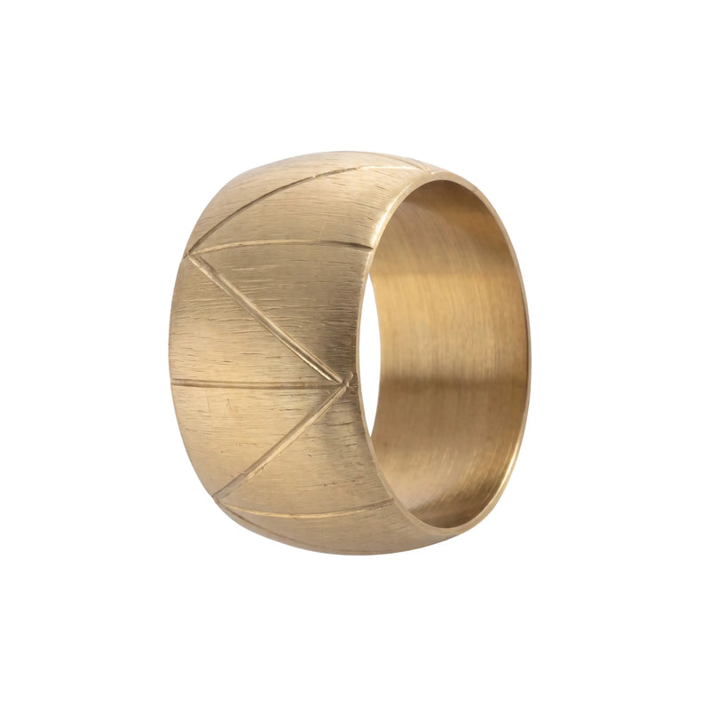 Napkin Ring - Brass Textured Dome