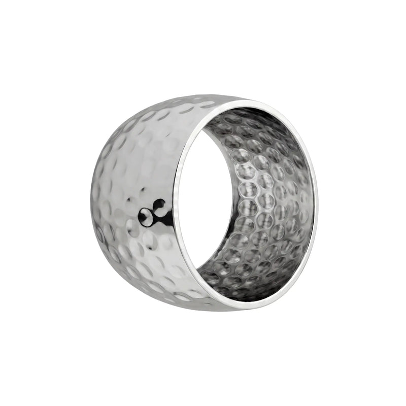 Napkin Ring - Silver Hammered Dome