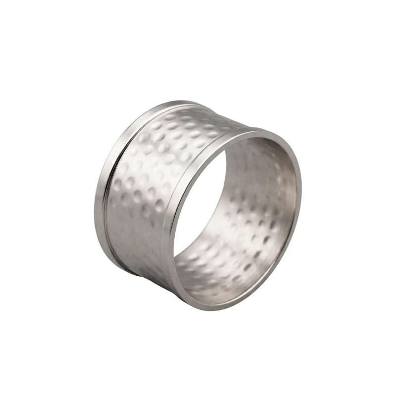 Napkin Ring - Silver Hammered Round